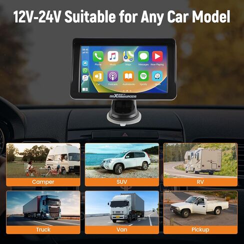 ستيريو سيارة maxpeedingrods مقاس 7 بوصات مع Apple CarPlay وAndroid Auto اللاسلكي، وجهاز استقبال الصوت، وراديو السيارة المحمول مع كاميرا احتياطية ونظام تحديد المواقع العالمي (GPS)، وبلوتوث، ووصلة مرآة in Saudi Arabia