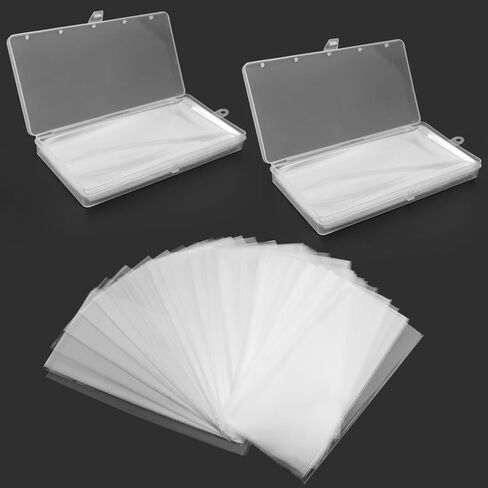 200 Pack Currency Sleeves,Clear Paper Money Holder with Plastic Storage Case Money Sleeves OPP Bag for Paper Money Bill Stamp Protector in Kuwait