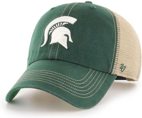 47 قبعة NCAA Trawler Team Color Mesh Trucker Clean Up قابلة للتعديل، مقاس واحد للبالغين يناسب الجميع (ولاية ميشيغان سبارتانز الخضراء) in Saudi Arabia