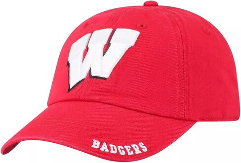 University Wisconsin Classic Edition Hat Classic Badgers Relaxed Fit Team Logo Adjustable Cap (Red) in Saudi Arabia