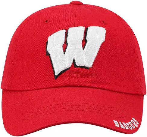 University Wisconsin Classic Edition Hat Classic Badgers Relaxed Fit Team Logo Adjustable Cap (Red) in Saudi Arabia
