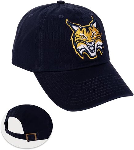 Desert Cactus Quinnipiac University Baseball Hat QU Bobcats Brimmed Embroirderd Cap Adjustable Cloth Strap Adult (Style B) Blue in Saudi Arabia