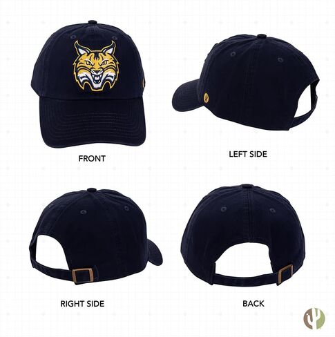 Desert Cactus Quinnipiac University Baseball Hat QU Bobcats Brimmed Embroirderd Cap Adjustable Cloth Strap Adult (Style B) Blue in Saudi Arabia