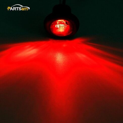 Partsam 10x 3/4 بوصة كهرمان مدخن/أحمر LED لتخليص مقطورة القارب أضواء سد الهواء محكمة الغلق صغيرة سوداء مستديرة 3/4 بوصة مصابيح LED للمقطورة حلقة تثبيت in Saudi Arabia