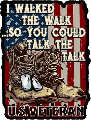 I Walked The Walk So You Could Talk The Talk Veteran 7 inch Patriotic Military Decal Sticker for Cars, Trucks, Motorcycles, Boats & Laptops (1-Pack) in Saudi Arabia