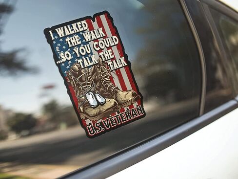 I Walked The Walk So You Could Talk The Talk Veteran 7 inch Patriotic Military Decal Sticker for Cars, Trucks, Motorcycles, Boats & Laptops (1-Pack) in Saudi Arabia