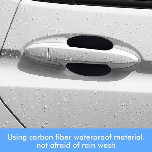 Car Door Handle Protector, 8PCS Car Handle Protector, Carbon Fiber Sticker Avoiding Scratches, Auto Accessories Universal for Most Door Handles in Saudi Arabia