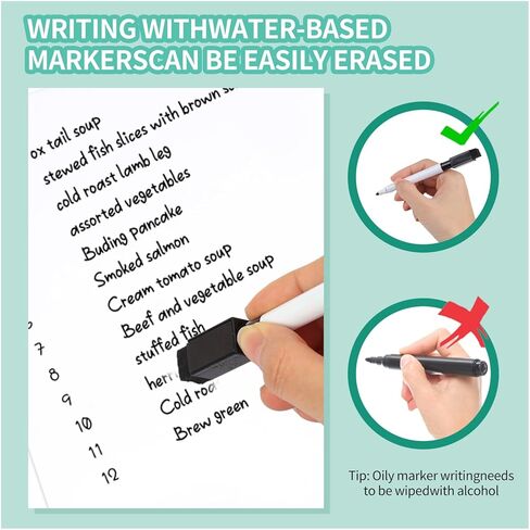 2 حزمة من لوح المسح الجاف المغناطيسي، 11 بوصة × 14 بوصة سبورة بيضاء مغناطيسية للثلاجة/المخطط، لوحة مسح جافة مغناطيسية لقائمة البقالة لمذكرات المطبخ المنزلي، قائمة البقالة، 5 علامات وممحاة in Kuwait