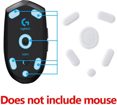 مجموعتان من وسادات قدم الماوس ذات حواف منحنية مستديرة باللون الأبيض متوافقة مع ماوس Logitech G304 G305 in Kuwait