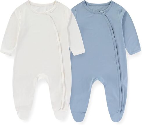 Unisex Rayon Made from Bamboo Solid Baby Boy Girl Footies Romper Infant Jumpsuit Comfort New born Outfit in Saudi Arabia