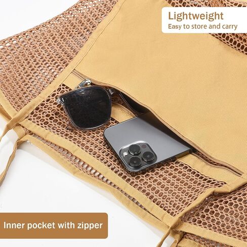 Beach Bag for Women Mesh Beach Tote Bag Casual Large Foldable Shoulder Handbag Hobo Bag for Vacation in Saudi Arabia