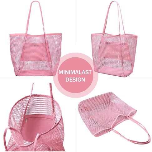 Beach Bag for Women Mesh Beach Tote Bag Casual Large Foldable Shoulder Handbag Hobo Bag for Vacation in Saudi Arabia