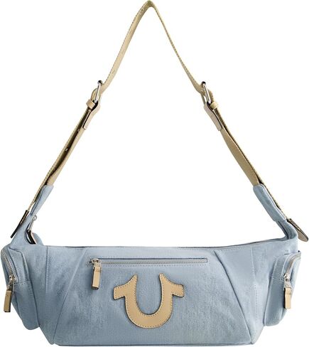 True Religion Women's Shoulder Bag Purse, Slouchy Hobo Handbag with Adjustable Strap and Horseshoe Logo in Saudi Arabia