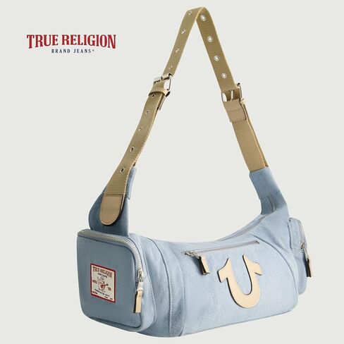 True Religion Women's Shoulder Bag Purse, Slouchy Hobo Handbag with Adjustable Strap and Horseshoe Logo in Saudi Arabia