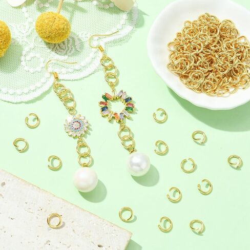 DanLingJewelry 200 pcs 304 Stainless Steel 18 Gauge Open Jump Rings 8mm for Jewelry Making Connectors Jewelry Finding Golden Color in Kuwait