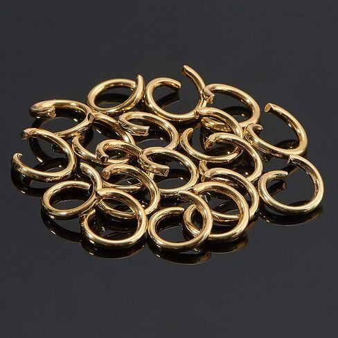 DanLingJewelry 200 pcs 304 Stainless Steel 18 Gauge Open Jump Rings 8mm for Jewelry Making Connectors Jewelry Finding Golden Color in Kuwait