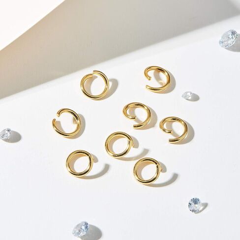 DanLingJewelry 200 pcs 304 Stainless Steel 18 Gauge Open Jump Rings 8mm for Jewelry Making Connectors Jewelry Finding Golden Color in Kuwait