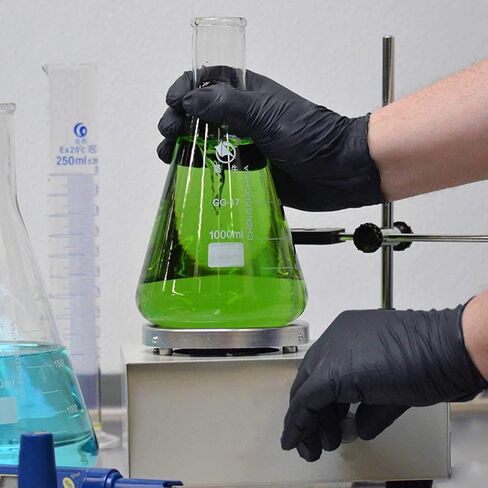 قفازات 1st Choice 5 مل للاستعمال مرة واحدة، قفازات فحص النتريل السوداء، علبة كبيرة تحتوي على 1000 قفاز، يمكن التخلص منها، خالية من اللاتكس، آمنة للعلاج الكيميائي in Kuwait