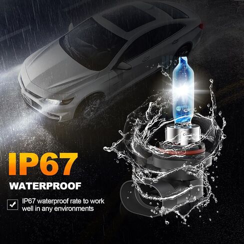 9005 Headlight Bulbs, 65W Super Bright 9005/HB3 Halogen Headlight Bulb, IP67 Waterproof, High/Low Beam Headlight Bulb and Fog Light Bulb Halogen Replacement Bulbs, Pack of 2 in Saudi Arabia