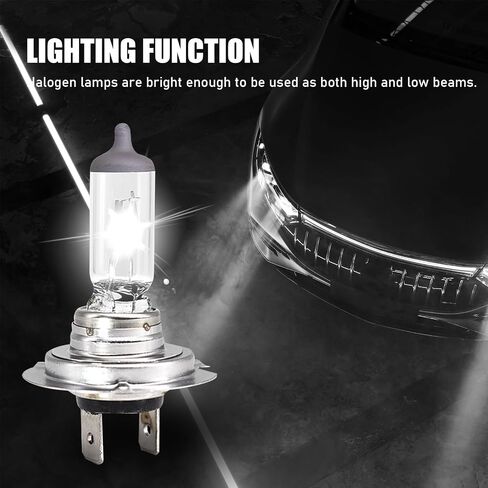2 PCS H7 Automotive Halogen Bulb, 12V 55W 60,000 Hours Service Life High-transmission Quartz Glass High Low Beam, Lighting Replacement Accessories, Compatible with Most Car Models (White) in Saudi Arabia