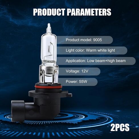 2 PCS H7 Automotive Halogen Bulb, 12V 55W 60,000 Hours Service Life High-transmission Quartz Glass High Low Beam, Lighting Replacement Accessories, Compatible with Most Car Models (White) in Saudi Arabia