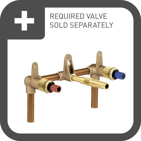 Moen Voss Brushed Nickel Two-Handle Wall Mount Bathroom Faucet Trim Kit, Valve Required, T6906BN in Saudi Arabia