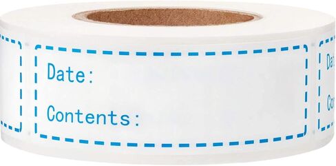1x3“ Kitchen Date roll Paper Label Waterproof Food Storage Label blank stickers Removable Food Storage Labels Freezer Labels Adhesive Paper Labels,Labels for Food containers(1Roll,Blue，200pcs) in Saudi Arabia