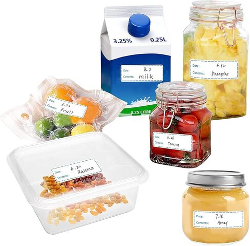 1x3“ Kitchen Date roll Paper Label Waterproof Food Storage Label blank stickers Removable Food Storage Labels Freezer Labels Adhesive Paper Labels,Labels for Food containers(1Roll,Blue，200pcs) in Saudi Arabia