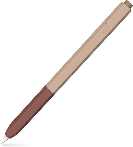 LJFLYXRI Case for Apple Pencil 2nd Generation,Hexagon Anti-Rolling Design Premium Silicone Sleeve Comfortable Grip for a Long time,Compatible with Magnetic Charging and Double Tap (Chocolate -3) in Saudi Arabia