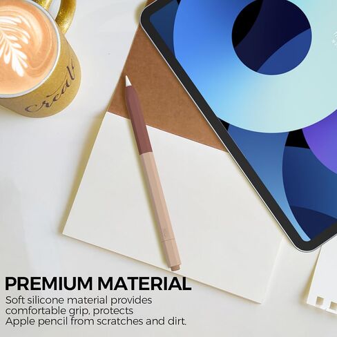 LJFLYXRI Case for Apple Pencil 2nd Generation,Hexagon Anti-Rolling Design Premium Silicone Sleeve Comfortable Grip for a Long time,Compatible with Magnetic Charging and Double Tap (Chocolate -3) in Saudi Arabia