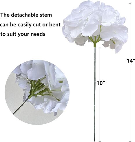 زهور الكوبية الصناعية، عبوة مكونة من 10 زهور كوبية حريرية مع 54 بتلة وسيقان طويلة لديكور المنزل، وحفلات الزفاف، وإعدادات الطاولة والمشروعات اليدوية (أبيض) in Kuwait