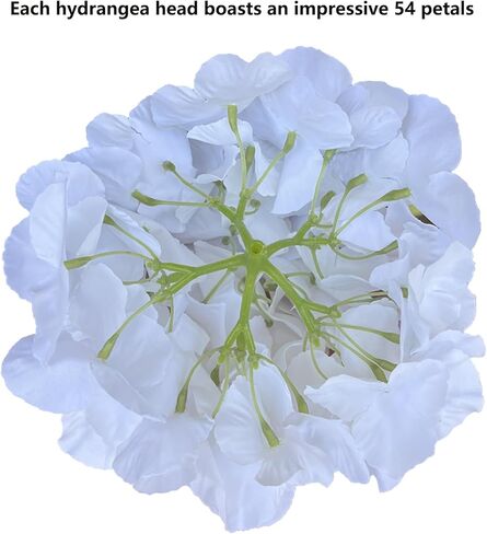 زهور الكوبية الصناعية، عبوة مكونة من 10 زهور كوبية حريرية مع 54 بتلة وسيقان طويلة لديكور المنزل، وحفلات الزفاف، وإعدادات الطاولة والمشروعات اليدوية (أبيض) in Kuwait