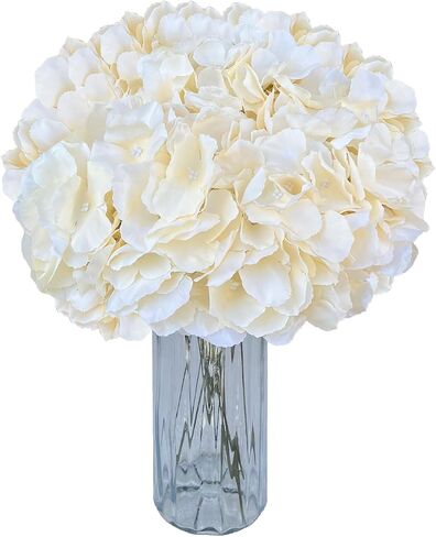 SVENJBB Hydrangea Artificial Flowers, Pack of 10 Silk Hydrangea Flowers with 54 Petals and Long Stems for Home Décor, Wedding Party, Table Settings and DIY Projects (Blue) in Saudi Arabia