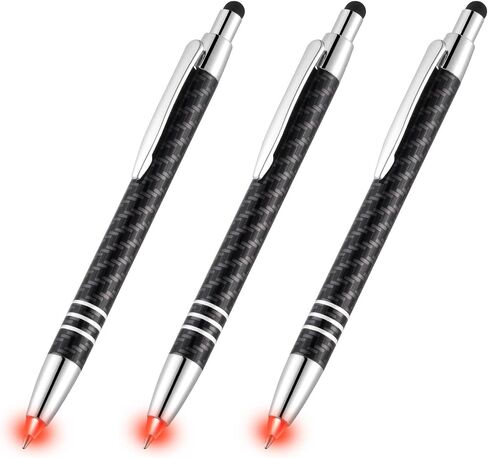 Glovion Lighted Tip Pen with Stylus 3-in-1 - LED Penlight Light Up Pen Light Ballpoint Pen with Light for Writing in The Dark - Pack of 3 - Blue Light - GL006 in Saudi Arabia