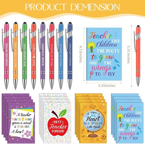 Sumind 32 Pcs Teacher Appreciation Gifts Thank You Gift Inspirational Gifts 16 Pcs Motivational Ballpoint Pens 16 Pcs Mini Journal Notebooks Notepads for School Office Home Travel Gifts (Cute) in Saudi Arabia