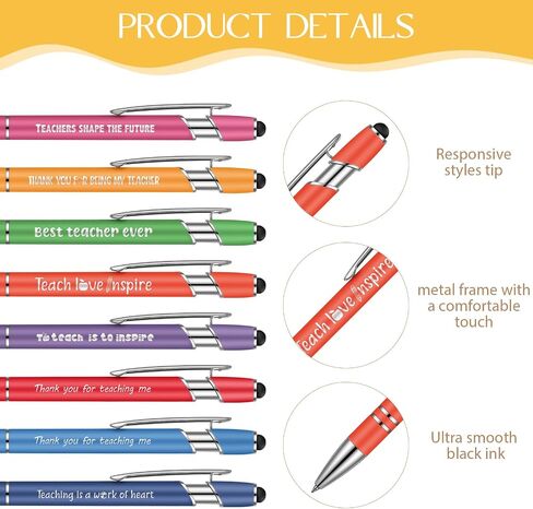 Sumind 32 Pcs Teacher Appreciation Gifts Thank You Gift Inspirational Gifts 16 Pcs Motivational Ballpoint Pens 16 Pcs Mini Journal Notebooks Notepads for School Office Home Travel Gifts (Cute) in Saudi Arabia