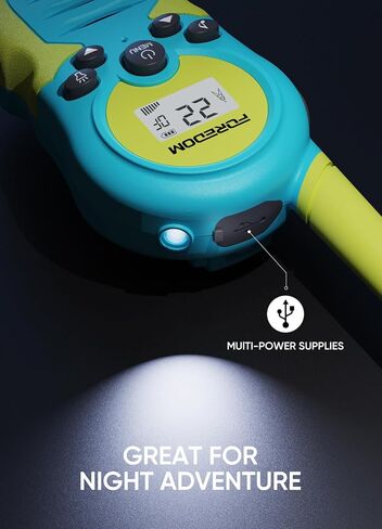 أجهزة اتصال لاسلكية قابلة لإعادة الشحن للأطفال أجهزة اتصال لاسلكية طويلة المدى للأولاد والبنات من سن 3 إلى 12 عامًا ألعاب عيد الميلاد - سماوي/أصفر in Kuwait