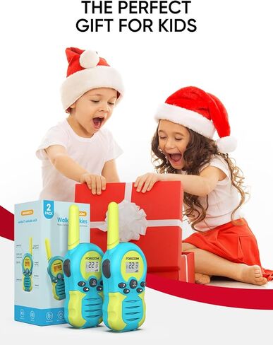 أجهزة اتصال لاسلكية قابلة لإعادة الشحن للأطفال أجهزة اتصال لاسلكية طويلة المدى للأولاد والبنات من سن 3 إلى 12 عامًا ألعاب عيد الميلاد - سماوي/أصفر in Kuwait