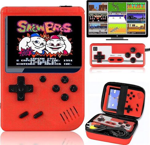 Handheld Game Console, 3.0-inch Retro Video Game Console, Upgraded with 400 Classic Games, 1020mAh Large Battery Capacity, USB Charging, Support TV Connection in Saudi Arabia