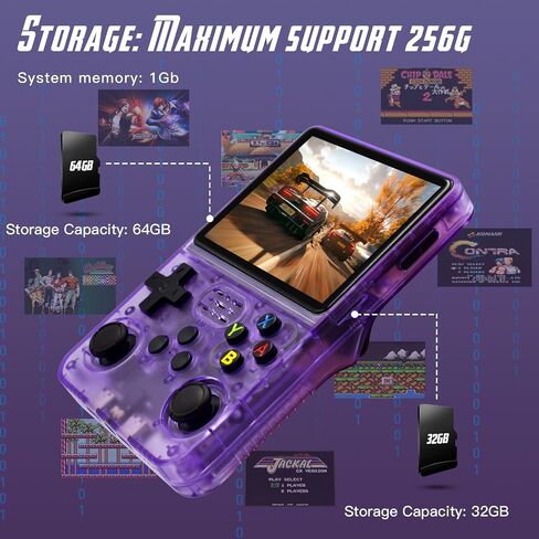 Handheld Game Console, 3.0-inch Retro Video Game Console, Upgraded with 400 Classic Games, 1020mAh Large Battery Capacity, USB Charging, Support TV Connection in Saudi Arabia