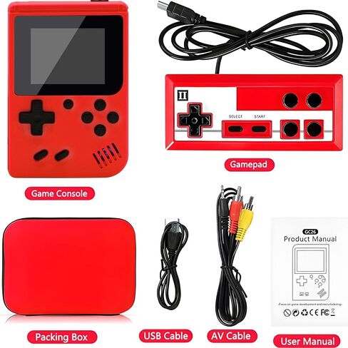 Handheld Game Console, 3.0-inch Retro Video Game Console, Upgraded with 400 Classic Games, 1020mAh Large Battery Capacity, USB Charging, Support TV Connection in Saudi Arabia