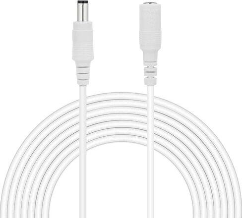 LONNKY 12V DC Extension Cord 33FT/10M,5.5mm x 2.1mm,Male to Female Power Cable,White DC Extension Cable,Used for CCTV Security Cameras,LED Strip in Saudi Arabia