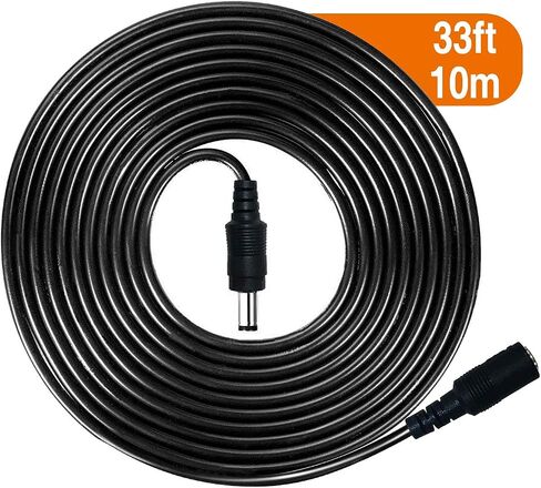 LONNKY 12V DC Extension Cord 33FT/10M,5.5mm x 2.1mm,Male to Female Power Cable,White DC Extension Cable,Used for CCTV Security Cameras,LED Strip in Saudi Arabia