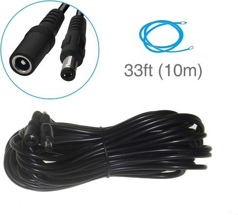 LONNKY 12V DC Extension Cord 33FT/10M,5.5mm x 2.1mm,Male to Female Power Cable,White DC Extension Cable,Used for CCTV Security Cameras,LED Strip in Saudi Arabia