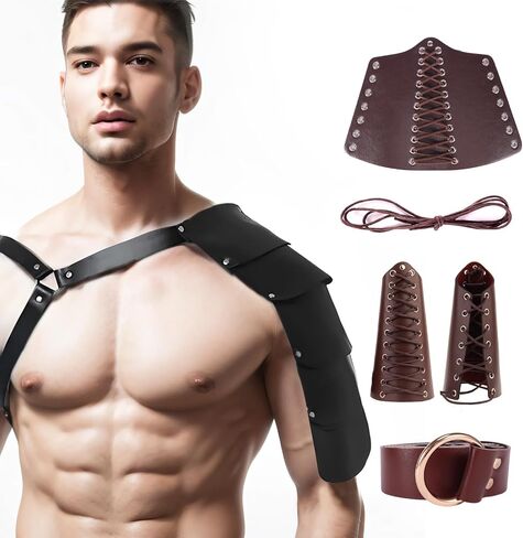 زي فارس العصور الوسطى من LDIWEE إكسسوارات رجالية من عصر النهضة مع حزام رأس شال كلاسيكي لحفلات الهالوين in Kuwait