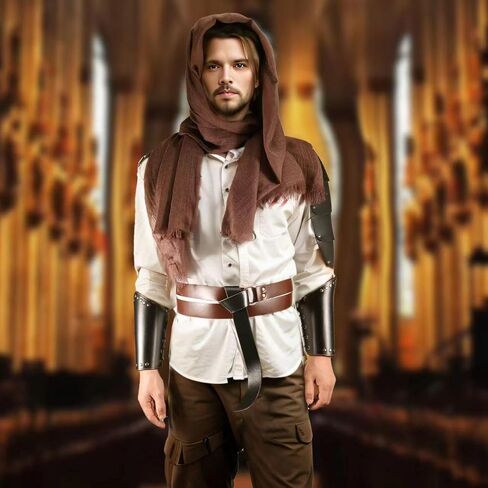 زي فارس العصور الوسطى من LDIWEE إكسسوارات رجالية من عصر النهضة مع حزام رأس شال كلاسيكي لحفلات الهالوين in Kuwait