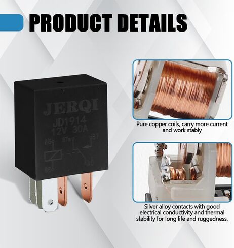 2PCS 5 Pin 12V 30A Relay، مفتاح مرحل السيارة، مرحل السيارات متعدد الأغراض، مرحل بدء التشغيل الأسود، مرحل الطاقة العالمي لملحقات استبدال السيارات بمحرك السيارة (5 دبابيس، قطعتان) in Kuwait