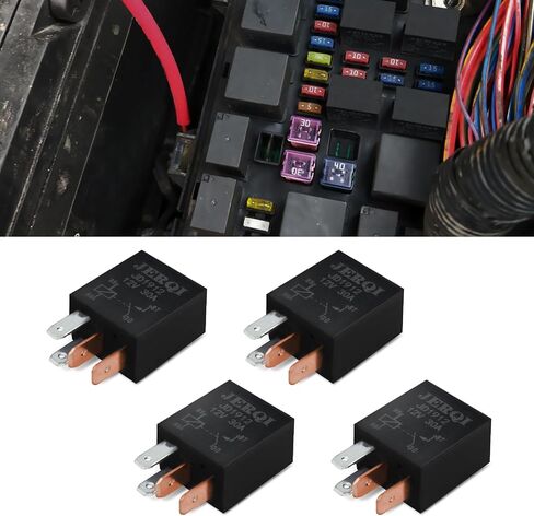 2PCS 5 Pin 12V 30A Relay، مفتاح مرحل السيارة، مرحل السيارات متعدد الأغراض، مرحل بدء التشغيل الأسود، مرحل الطاقة العالمي لملحقات استبدال السيارات بمحرك السيارة (5 دبابيس، قطعتان) in Kuwait
