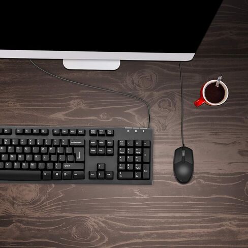 ماوس كمبيوتر USB سلكي بثلاثة أزرار من JIKIOU Basics، عبوتان باللون الأسود in Kuwait