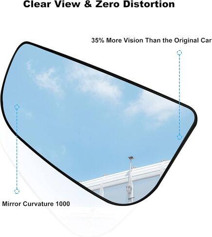 Tow Mirror Glass 68067730AA 68067731AA Fit for Dodge Ram 1500 2500 3500 4500 5500 Pickup 2010-2020, Left Outer Driver Side Convex Mirrors Towing Mirror Spotter Lower Glass with Holder in Saudi Arabia